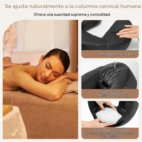 Vista 4 de Mesa de masaje ajustable universal para la cara y reposacabezas Negro