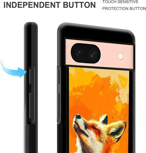 Vista 1433 de Compatible con Google Pixel 4A 5G Mobile Case Creative Acrylic Panel trasero Silicona Protección Grip especialmente diseñado para Google Pixel 4A 5G