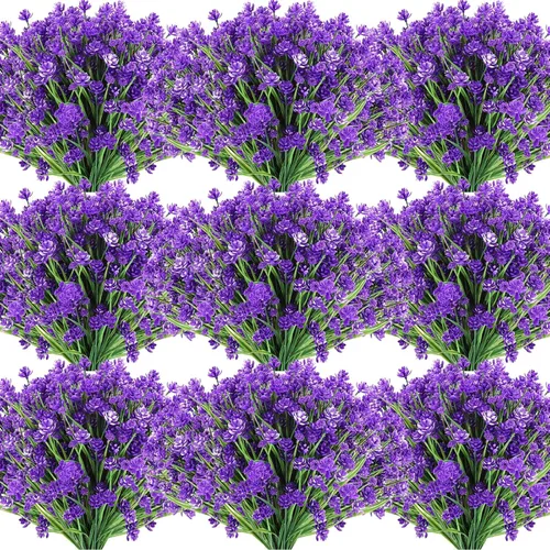 Vista 13 de Hoteam 40 paquetes de flores artificiales para exteriores, resistentes a los rayos UV, plantas de plástico para exteriores, primavera, verano