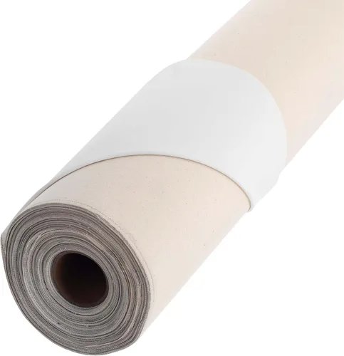 Vista 5 de Paramount All Media - Rollo de lienzo blanco de doble imprimación de 60 x 6 yardas, 100% algodón sin blanquear, imprimación acrílica sin ácidos