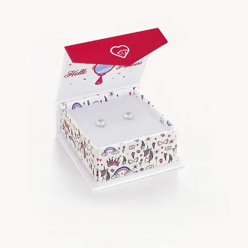 Vista 5 de 14k Yellow Gold 5mm Tiny Heart Cubic Zirconia Screw Back Earrings for Baby Girls, Toddlers, and Young Girls - Simulated Birthstone CZ Heart Stud