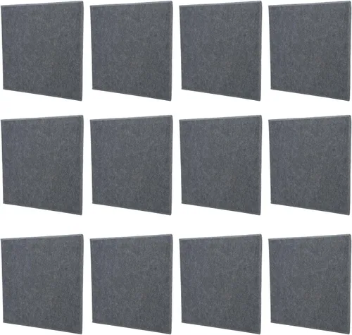 Vista 8 de 12Pcs Acoustic Panels, Polyester Fiber Sound Absorption Panel, Cutable Noise Reducing Foam for Rehearsal Rooms, Home Studio, Office and TV Wall with