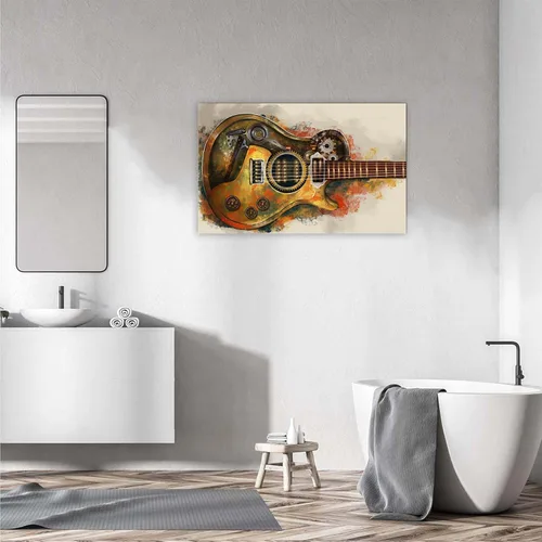 Vista 5 de KLVOS Lienzo de música vintage, diseño industrial, impresión de guitarra, arte de pared, regalos temáticos musicales únicos para amantes