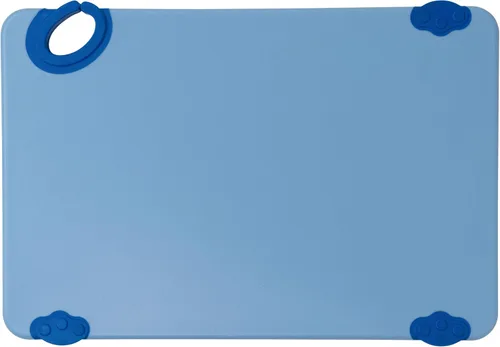 Vista 14 de Winco Tabla de cortar antideslizante con gancho, 12" x 18" x 1/2", Azul