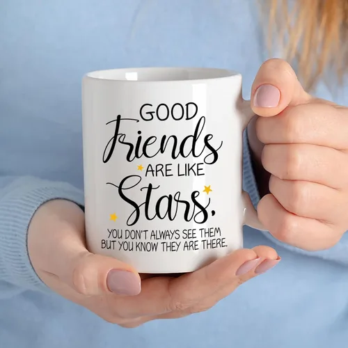 Vista 3 de Taza de café personalizada de la amistad para mejor amiga, regalo de taza del día de Galentine, regalo de taza de Navidad, taza de café