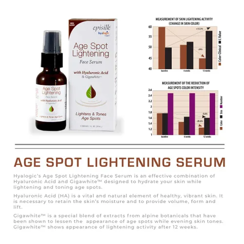 Vista 7 de Suero facial Age Spot - Corrector de manchas oscuras enriquecido con ácido hialurónico y Gigawhite - Suero iluminador Episilk para aclarar