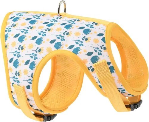 Vista 35 de Mile High Life Arnés para perro, chaleco floral de malla de aire para perros y gatos pequeños de 20 libras, fácil de poner, cierre fácil ajustable