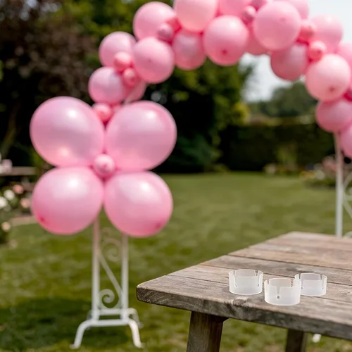 Vista 3 de IFAMIO Paquete de 50 anillos de globos de plástico, conector de arco de globos para decoración de aniversario, suministros de decoración de fiesta