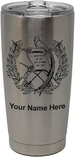 Vista 13 de LaserGram - Vaso personalizado de 20 onzas, bandera de Guatemala (negro) Regalo grabado, acero inoxidable aislado al vacío, grabado con láser