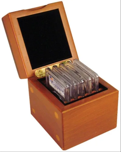 Vista 11 de Guardhouse Caja de almacenamiento/exhibición de diez monedas con acabado mate negro para titulares de monedas de estilo certificado o certificado