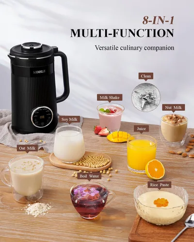 Vista 8 de KIDISLE Máquina Automática de 32oz para Leche de Soja Casera de Almendra, Avena, Coco, Soja, Leches a Base de Plantas y Bebidas Sin Lácteos