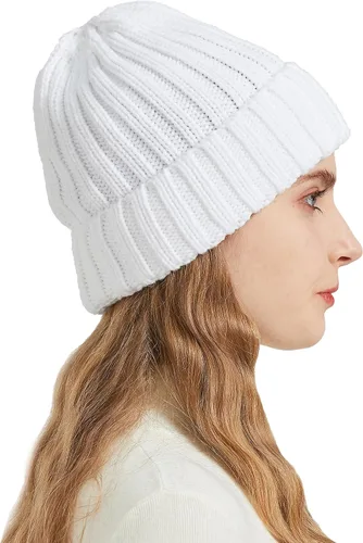 Vista 6 de NPQQUAN Gorro de punto de invierno cálido para mujer y hombre