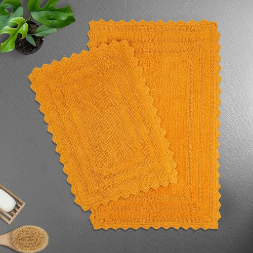 Vista 31 de TreeWool - Alfombras de baño con borde de ganchillo reversible en algodón de felpa (paquete de 2)