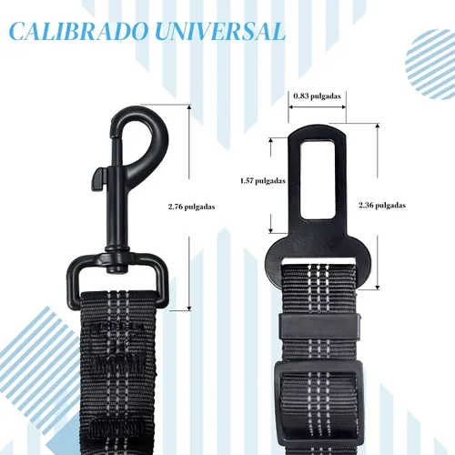 Vista 2 de 2 paquetes de cinturón de seguridad para perro ajustable para coche, cinturones de seguridad de nailon para vehículo, cinturón de seguridad
