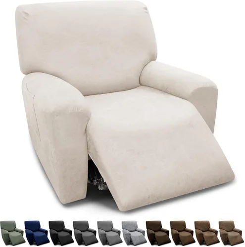 Vista 11 de Fundas para Sillón de 2 Piezas con Cojín en T, Fundas de Aspecto de Cuero para Sofá, Fundas para Sillas, Protector de Muebles Elástico, Funda