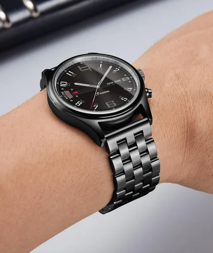 Vista 5 de BINLUN Correa de reloj de acero inoxidable de repuesto de metal para hombres y mujeres, 0.709 in0.748 in0.787 in0.827 in0.866 in0.945 in con extremo
