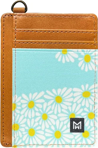 Vista 15 de Cartera Porta Tarjetas para Mujeres, Cartera delgada minimalista con bloqueo RFID, carteras de cuero, cartera elástica de bolsillo frontal