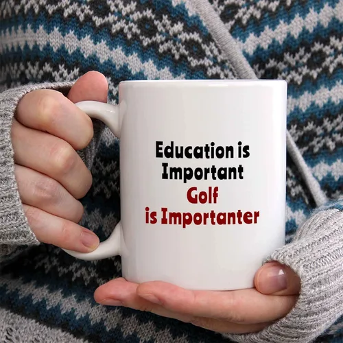 Vista 2 de Golf is Importanter - Taza de café divertida para jugador de golfista, regalo deportivo, taza de cerámica, regalo de Navidad/cumpleaños