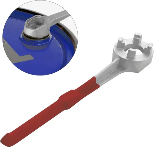 Vista 6 de Llave de tambor de aluminio, llave Bung, herramienta de abridor de barril para abrir tambor de 10, 15, 20, 30, 55 galones, se adapta a 2" y 3/4