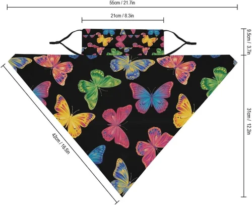 Vista 2 de Bufanda de protección solar UV, bufanda triangular reutilizable con lazo para las orejas