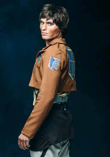 Vista 5 de Deluxe Eren Jaeger Costume Anime Cosplay Attack on Titan Mens Costume