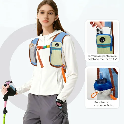 Vista 2 de Mochila de senderismo pequeña mochila de viaje de 15 L, colorida y ligera, plegable, plegable, mochila informal para mujeres y hombres