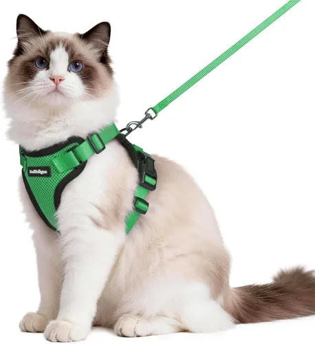 Vista 10 de rabbitgoo Cat Harness and Leash Set, Escape Proof Vest, XXS, Berry Pounce Soft Breathable Mesh, No-choke Adjustable Fit, Snap Buckles, Sturdy