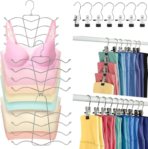 Vista 11 de Organizadores de armario y clips de almacenamiento, paquete de 20, organizador de leggins para armario, perchas para pantalones de yoga, clips