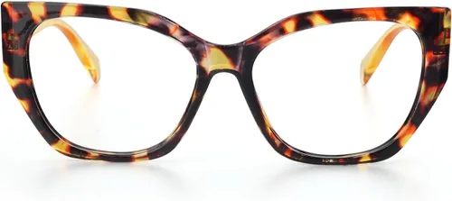 Vista 11 de Gafas de lectura Mujer Bloque de luz azul de gran tamaño Irregular Ojo de gato Marco