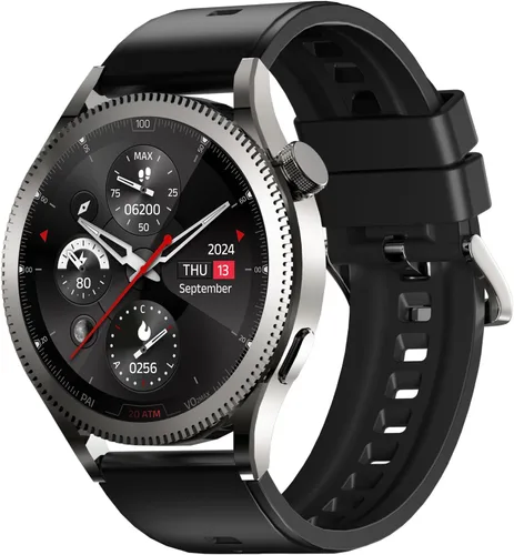 Vista 2 de Reloj inteligente con modos deportivos de llamadas, monitor de presión, contador de pasos, monitor de sueño, compatible con llamadas BT, 1.42
