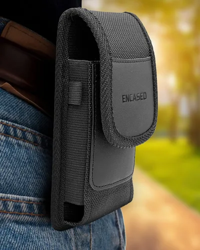 Vista 3 de Encased Combo de cinturón 2 en 1 para Moto G Stylus 5G 2022 con funda de clip para teléfono y protector de pantalla (negro)