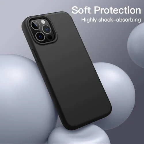 Vista 4 de JETech Funda de silicona para iPhone 12 Pro Max de 6.7 pulgadas, suave al tacto, funda protectora de cuerpo completo, a prueba de golpes con forro