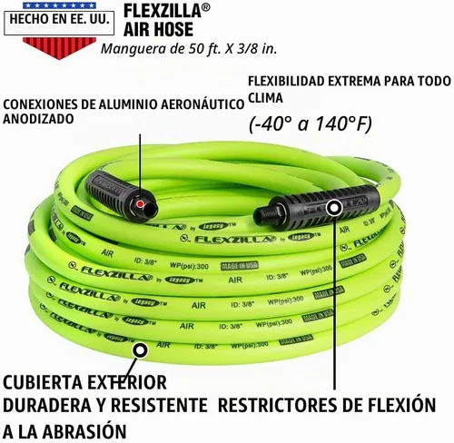 Vista 7 de CRAFTSMAN Compresor de aire, 20 galones, 1.8 HP, herramientas de aire sin aceite, manguera de aire roja y Flexzilla, 3/8 pulgadas x 50 pies