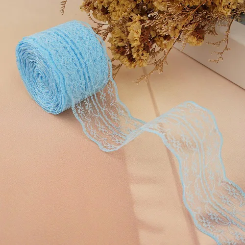 Vista 10 de Rollo de cinta de encaje de 120 yardas para costura, baby shower, cumpleaños, despedida de soltera, decoración de boda, embalaje de regalo, ramo