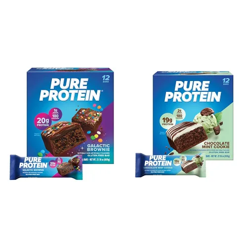 Vista 12 de Pure Protein - Barras de proteína masticable con chispas de chocolate, 0.71 oz de proteína, 36 unidades 0.11 oz de azúcar, 190 calorías, aperitivo