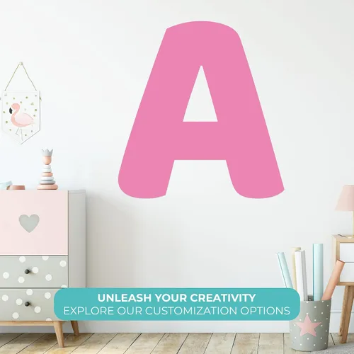 Vista 2 de EGD Calcomanías de pared con iniciales personalizadas de múltiples fuentes, decoración de pared para cuarto de bebé, calcomanías de pared para sala