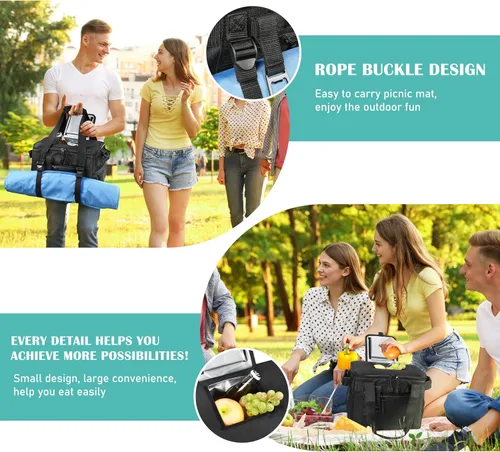 Vista 7 de Tirrinia Bolsa térmica grande aislada – Caja térmica a prueba de fugas para exteriores para mujeres y hombres – Bolsa de congelador portátil