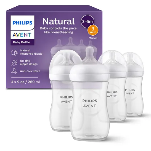 Vista 25 de Philips Avent - Biberón natural con boquilla de respuesta natural, azul, 4 onzas, paquete de 4, SCY900/24