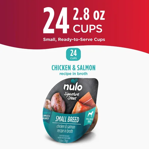 Vista 6 de Nulo Small Breed Dog Signature Stew - Pollo y salmón en caldo, taza de 24 x 2.8 onzas