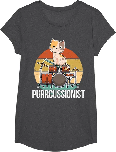 Vista 50 de Funny Percussion Drummer Drumming Drums Saying I Kitten Cat Camiseta, Negro, S