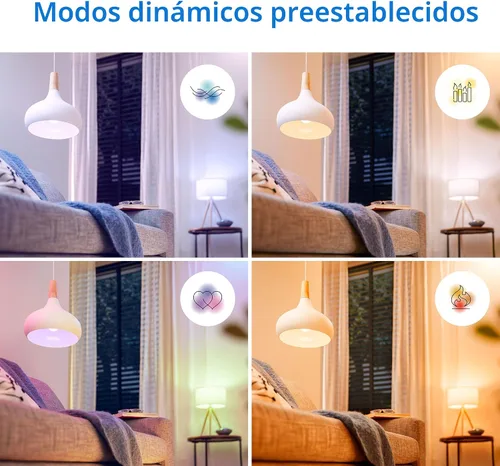 Vista 9 de Philips Smart Lighting - Bombillas conectadas, paquete de 2, color A19 60W 800LM E26 luces LED para interiores, bombillas inteligentes con detección