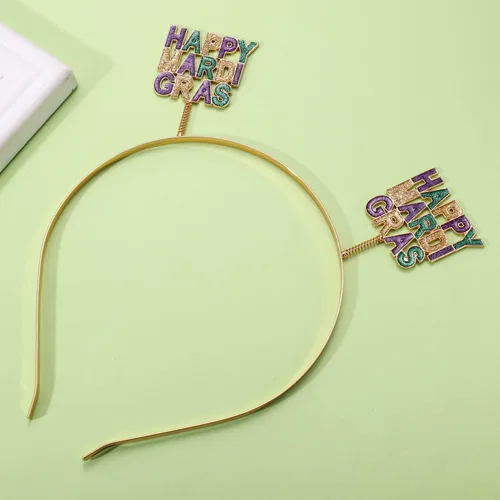 Vista 6 de YAHPERN Diademas de Mardi Gras para mujer, máscara de flor de lis, diadema de martes gordos de carnaval, accesorios para el cabello Mardi Gras