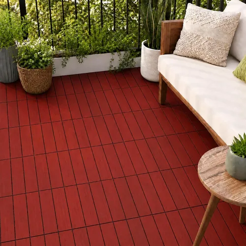 Vista 12 de Baldosas de madera de acacia para exteriores, baldosas de patio que se entrelazan. Moderno Gris Recto