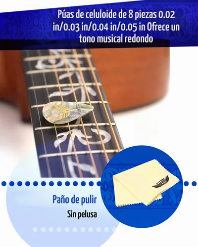 Vista 6 de Stage Rocker Guitar Accessories Gift Box for Acoustic and Electric Guitars, 5-in-1 Essential Gift Azul