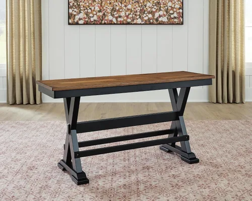 Vista 16 de Signature Design by Ashley Wildenauer Farmhouse - Banco de comedor de 50 pulgadas, marrón oscuro y negro