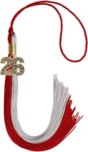 Vista 231 de Endea Graduation Borla de doble color con dije dorado (negro/oro brillante, 2022)