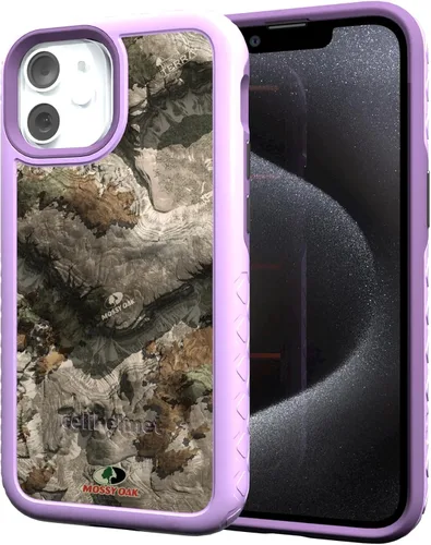 Vista 38 de cellhelmet Mossy Oak Agua Yellowfin Funda de doble capa en morado lila diseñada para iPhone 13 Pro Max a prueba de golpes y caídas, duradera