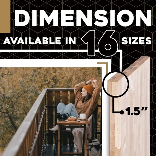 Vista 4 de DuraSteel Mesa de madera maciza, encimera de bloque de carnicero de 24 x 12 pulgadas, tabla de cortar de madera de losa de arce natural para mesa