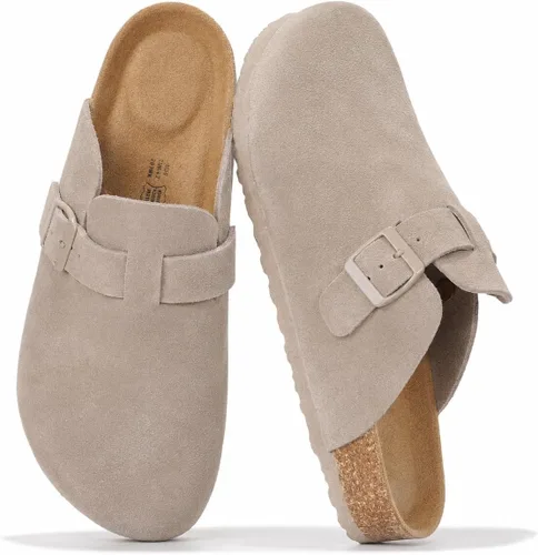 Vista 13 de Zuecos de cuero genuino 100% de grano completo para hombres - Zapatos de Negro