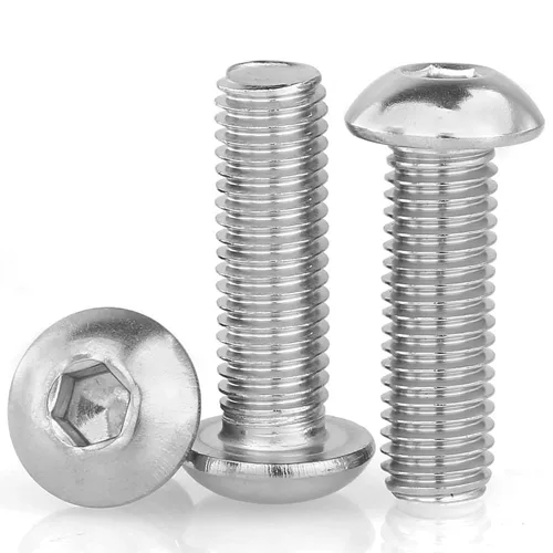Vista 6 de Tornillo de Cabeza de Botón M3-0.5x12mm con Enchufe de Casquillo, Tornillos M3 de 12mm Métricas, Tornillos Allen Hexagonales, Acero Inoxidable